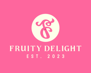 Pink Fancy Letter F logo design