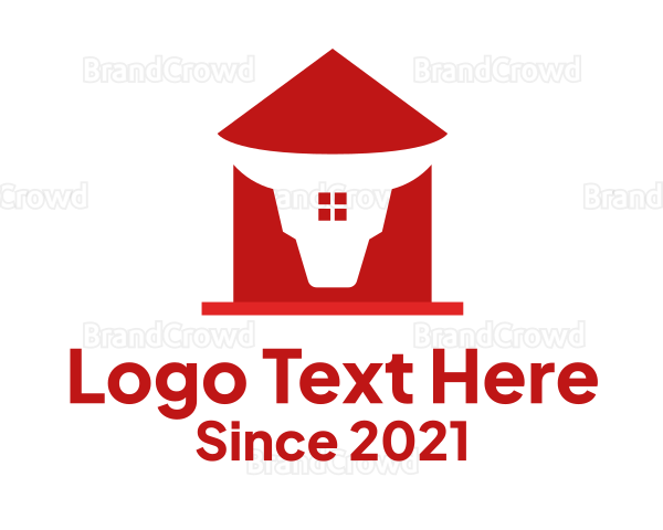 Minimalist Bull Head House Logo