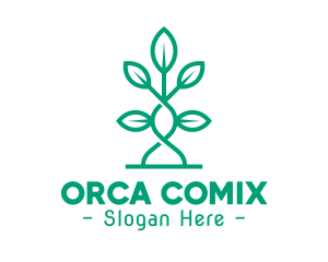 Orchid - Vine Plant Leaves logo design