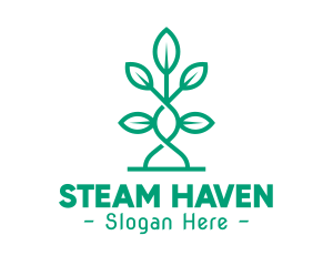 Sauna - Vine Plant Leaves logo design