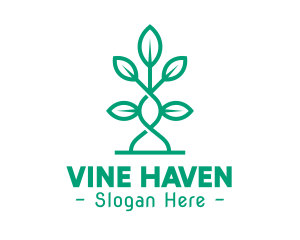 Vine Plant Leaves logo design