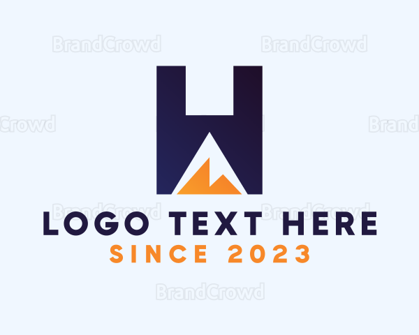 Outdoor Mountain Letter H Logo