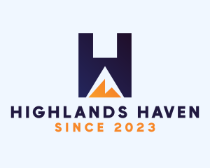 Outdoor Mountain Letter H  logo design