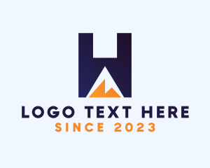 Hills - Outdoor Mountain Letter H logo design