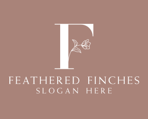 Elegant Floral Nature Letter F logo design