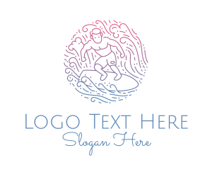 Tourism - Wave Surfer Man logo design