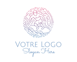 Wave Surfer Man  Logo