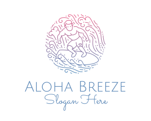 Wave Surfer Man  logo design