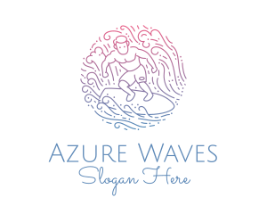Wave Surfer Man  logo design