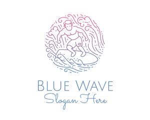 Wave Surfer Man  logo design