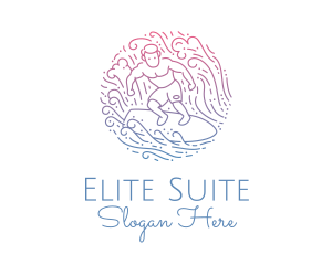 Wave Surfer Man  logo design