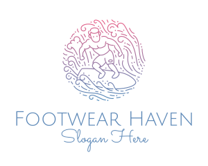 Wave Surfer Man  logo design