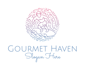 Wave Surfer Man  logo design