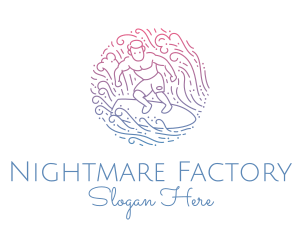 Wave Surfer Man  logo design