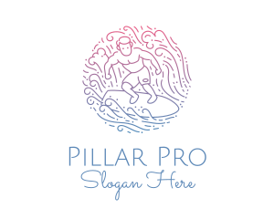 Wave Surfer Man  logo design