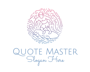 Wave Surfer Man  logo design