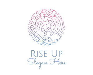 Wave Surfer Man  logo design