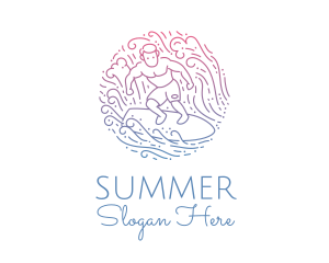 Wave Surfer Man  logo design