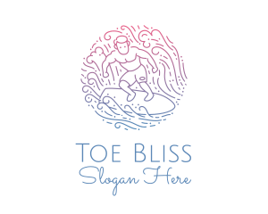 Wave Surfer Man  logo design