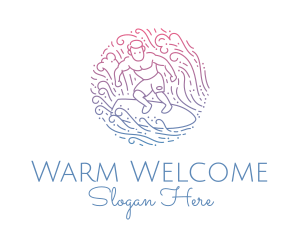 Wave Surfer Man  logo design