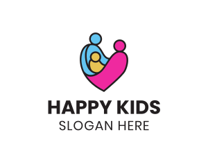 Happy Family Heart logo design