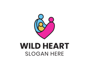 Happy Family Heart logo design