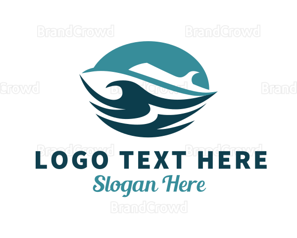 Ocean Cruise Ship Waves Logo