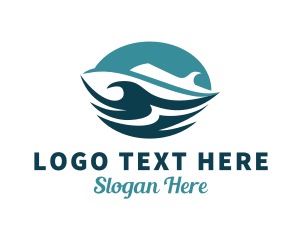 Speed Boat - Ocean Cruise Ship Waves logo design