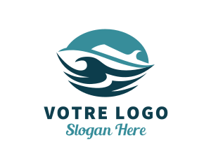 Ocean Cruise Ship Waves Logo