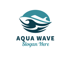 Ocean Cruise Ship Waves logo design