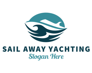 Ocean Cruise Ship Waves logo design