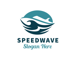 Motorboat - Ocean Cruise Ship Waves logo design