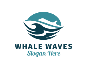 Ocean Cruise Ship Waves logo design