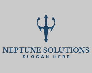 Neptune - Trident Spear Letter T logo design