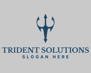 Trident - Trident Spear Letter T logo design