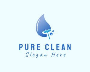 Cleaning Wiper Droplet logo design