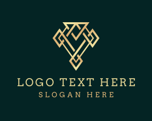 Gem - Golden Luxury Diamond logo design