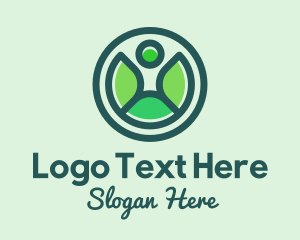 Healthy Living - Nature Human Leaf logo design