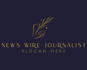 Quill Feather Writing logo design