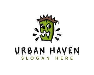 Urban Zombie Graffiti logo design