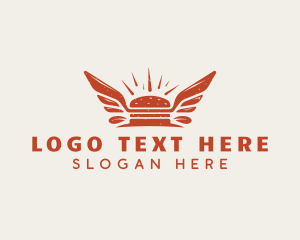 Dining - Hipster Hamburger Wings logo design