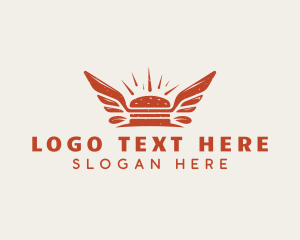 Bun - Hipster Hamburger Wings logo design