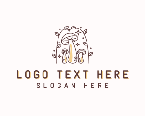 Shrooms - Organic Garden Mushroom logo design