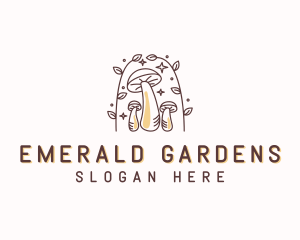 Organic Garden Mushroom logo design