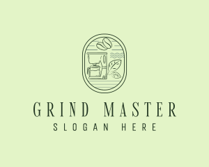 Grinder - Organic Coffee Bean Grinder logo design
