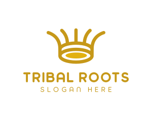 Tribal Golden Crown logo design