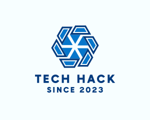 Cyber Tech Hexagon logo design