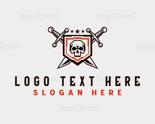 Skull Sword Weapon Logo