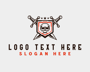 Mercenary - Skull Sword Weapon logo design