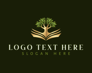 Knowledge - Plant Tree Book logo design